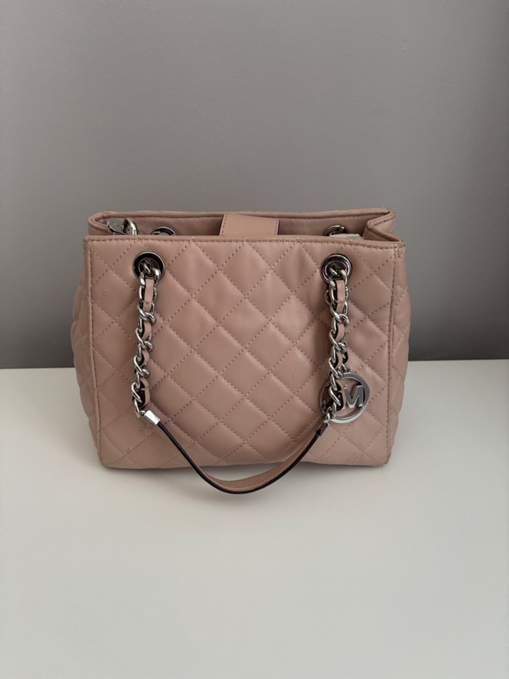 Michael Kors Quilted Blush Pink Chain-Handle Shoulder Bag
